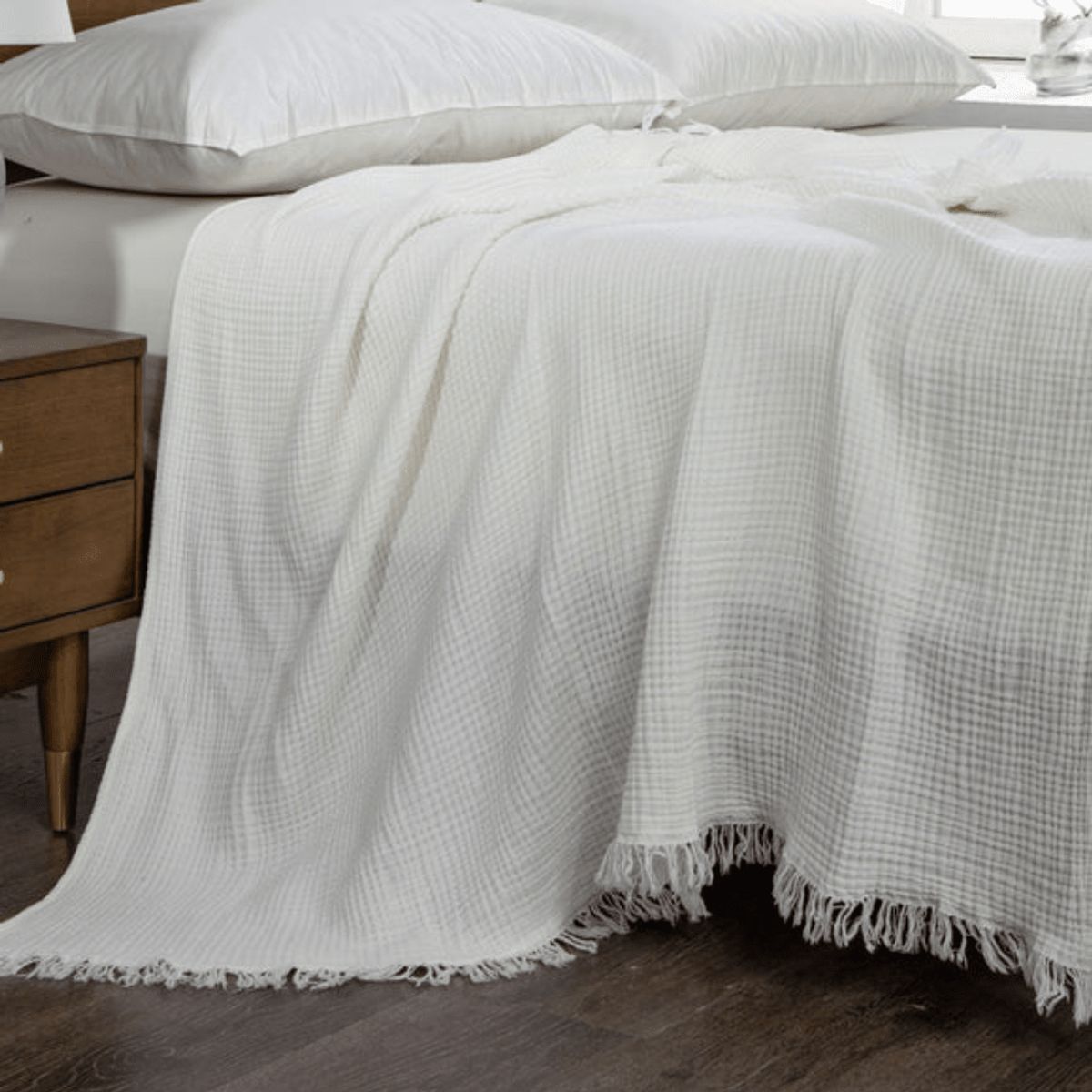 CLAUDIA RIVA HOME - Manta Muselina Waffle Crema