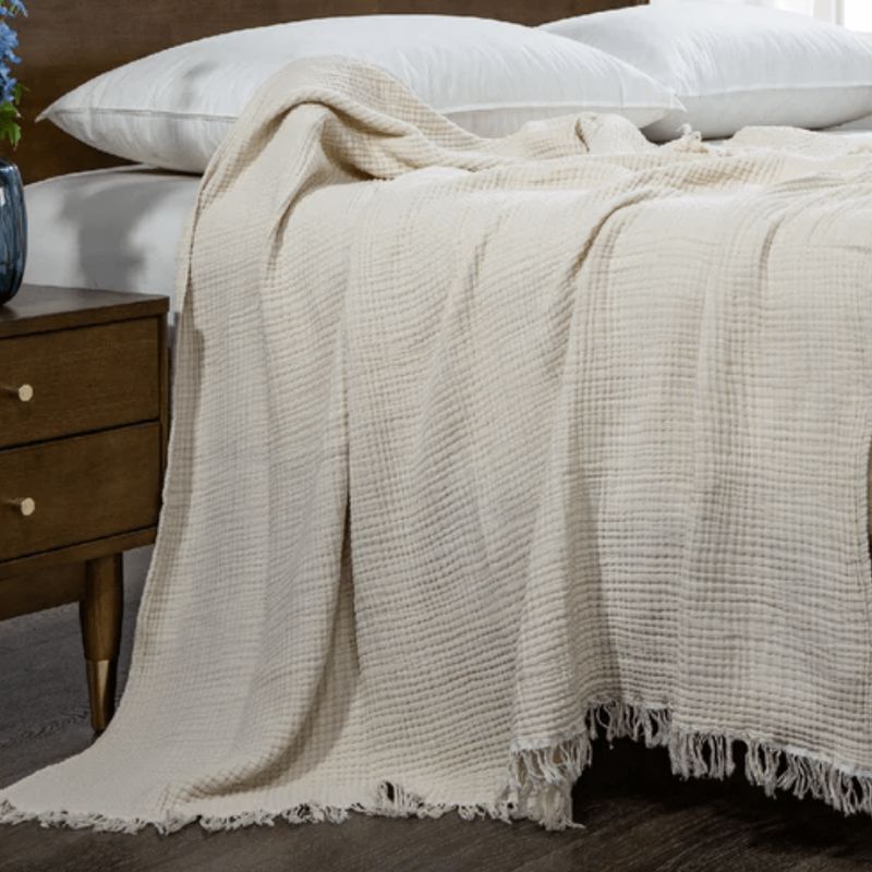 CLAUDIA RIVA HOME - Manta Muselina Waffle Beige