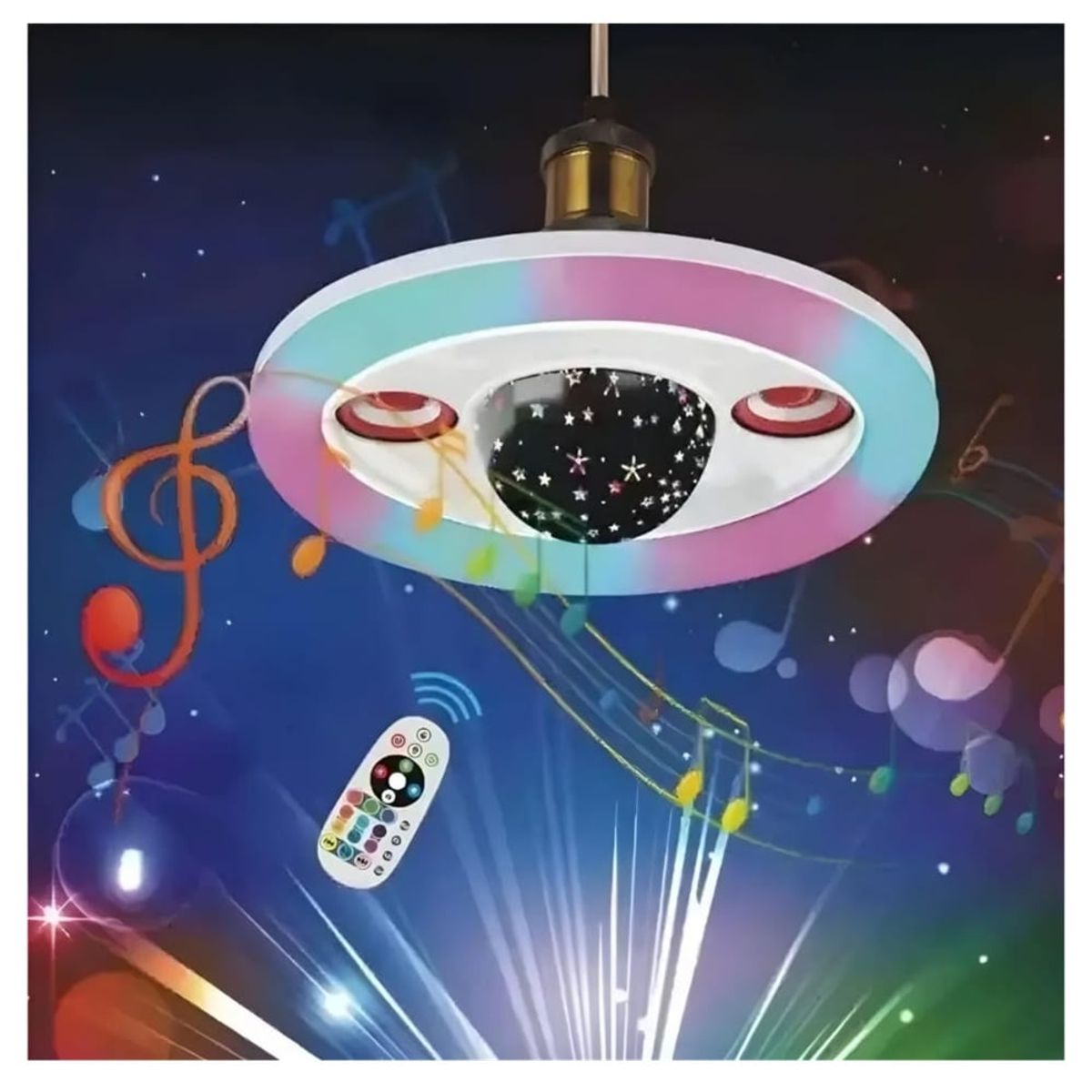 GENERICO - FOCO PARLANTE CON LUCES RGB DE 36W