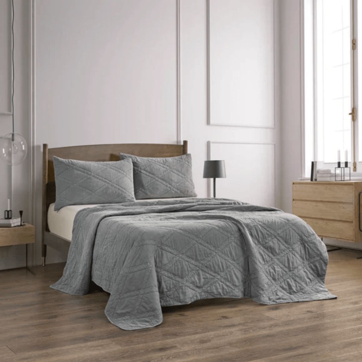 CLAUDIA RIVA HOME - Cubrecama Vintage Gris espacial