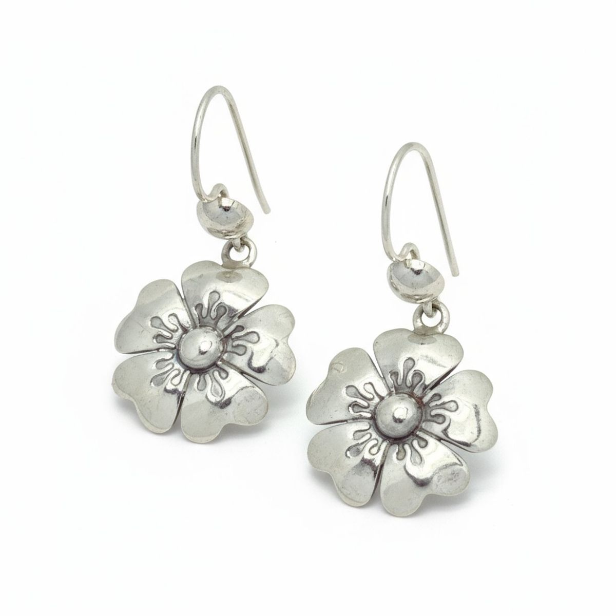 VANDRALA - ARETE DE PLATA COLGANTE FLOR TIPO 5