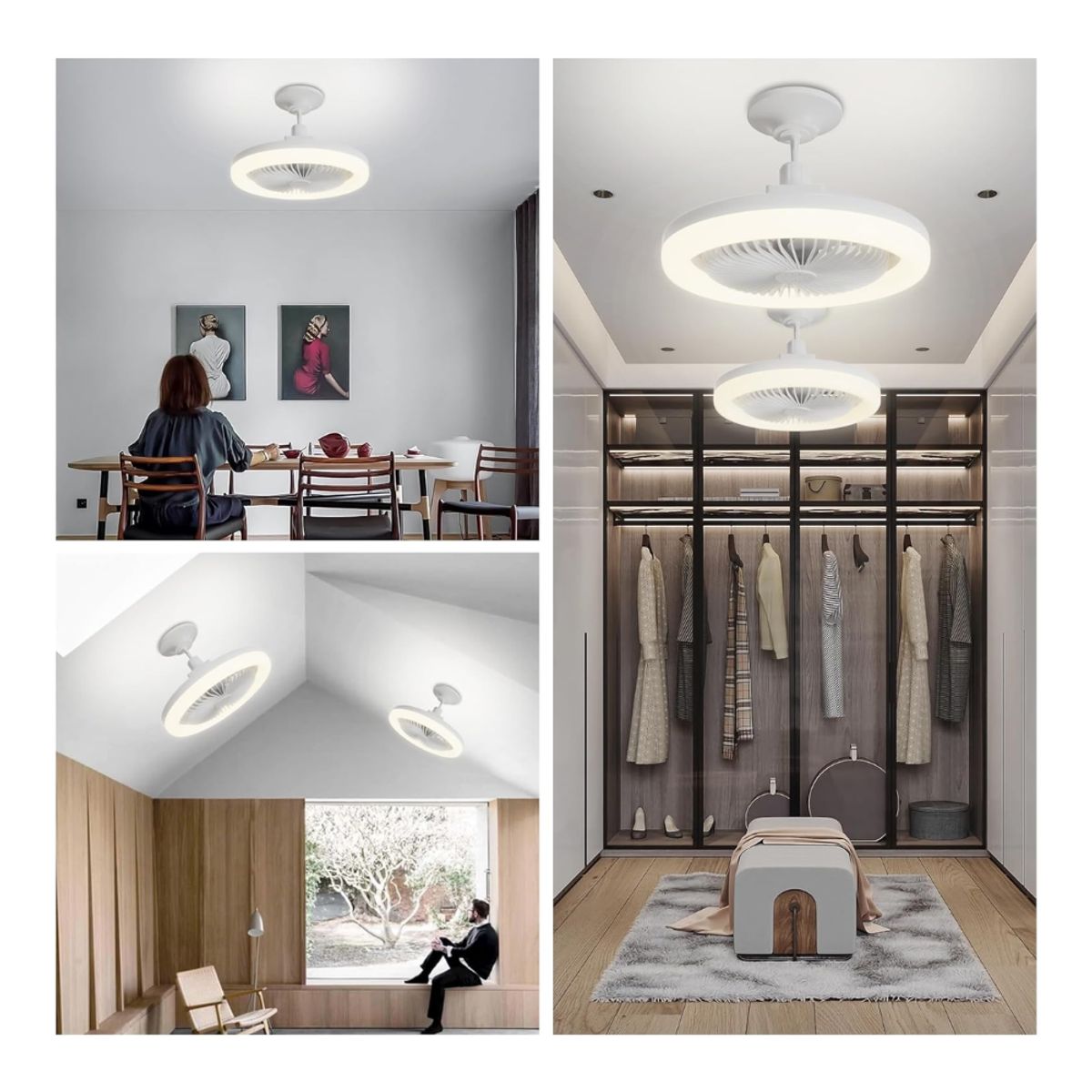 GENERICO - VENTILADOR BLANCO LÁMPARA DE TECHO