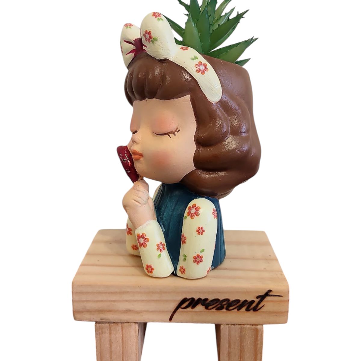 GENERICO - Maceta Macetero Mini Soñadora Pintada a Mano Present