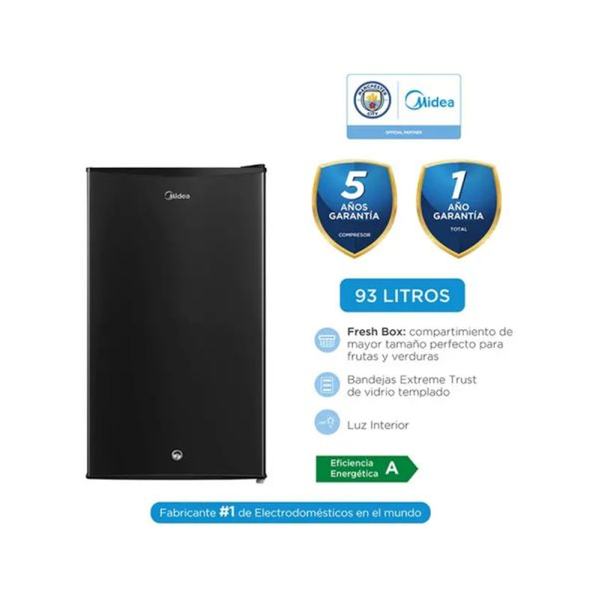 MIDEA - Frigobar 93L Negro Midea  MDRD142FGR30PE
