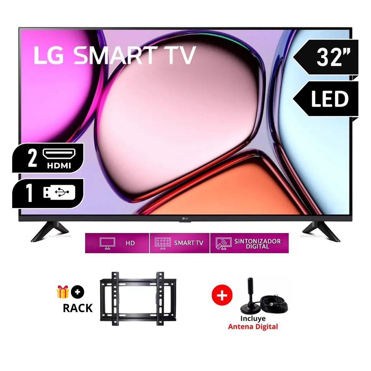 LG - TV 32" LG -32LQ600BPSA LED HD SMART TV 2024