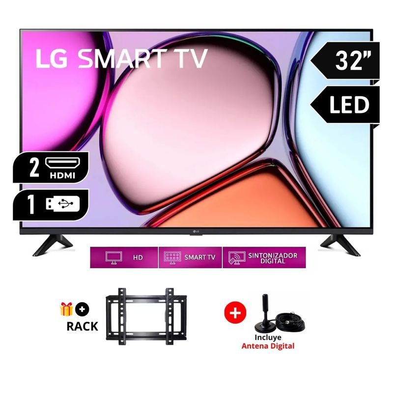 LG - TV 32" LG -32LQ600BPSA LED HD SMART TV 2024
