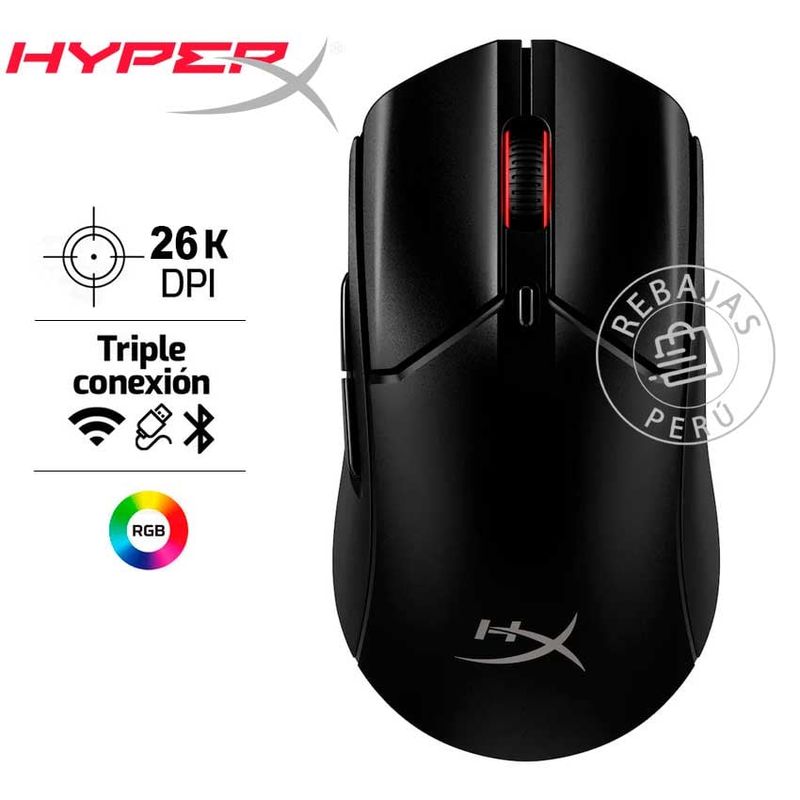 HYPERX - HyperX Pulsefire Haste 2 Wireless Mouse 26K DPI 100H Battery RGB