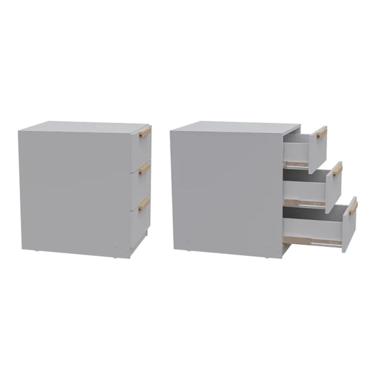 R&R MUEBLES - Velador Moderno Yasashiki Gris R&R MUEBLES