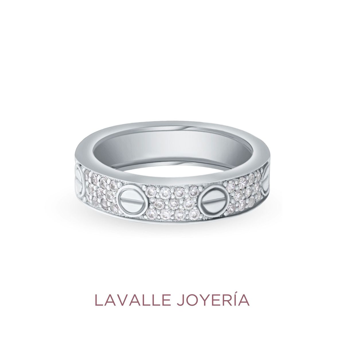 OEM - Anillo Love Plata 950 Estilo Cartier Lavalle Joyeria