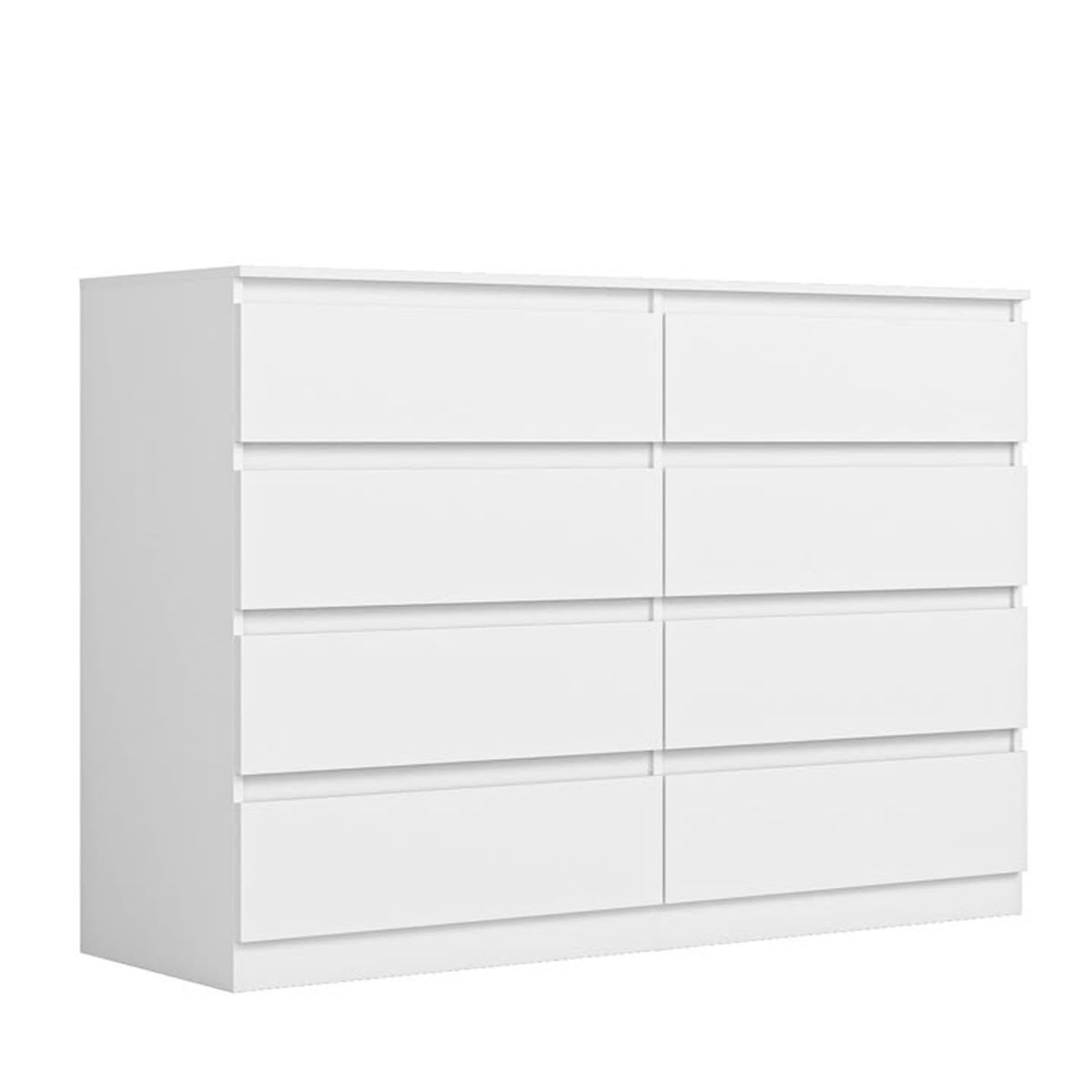 GENERICO - Comoda Melamina Blanco 1.20m 8 Cajones