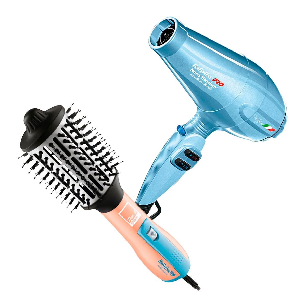 BABYLISS PRO - Combo BabylissPRO Cepillo Eléctrico y Secador Portofino Azul