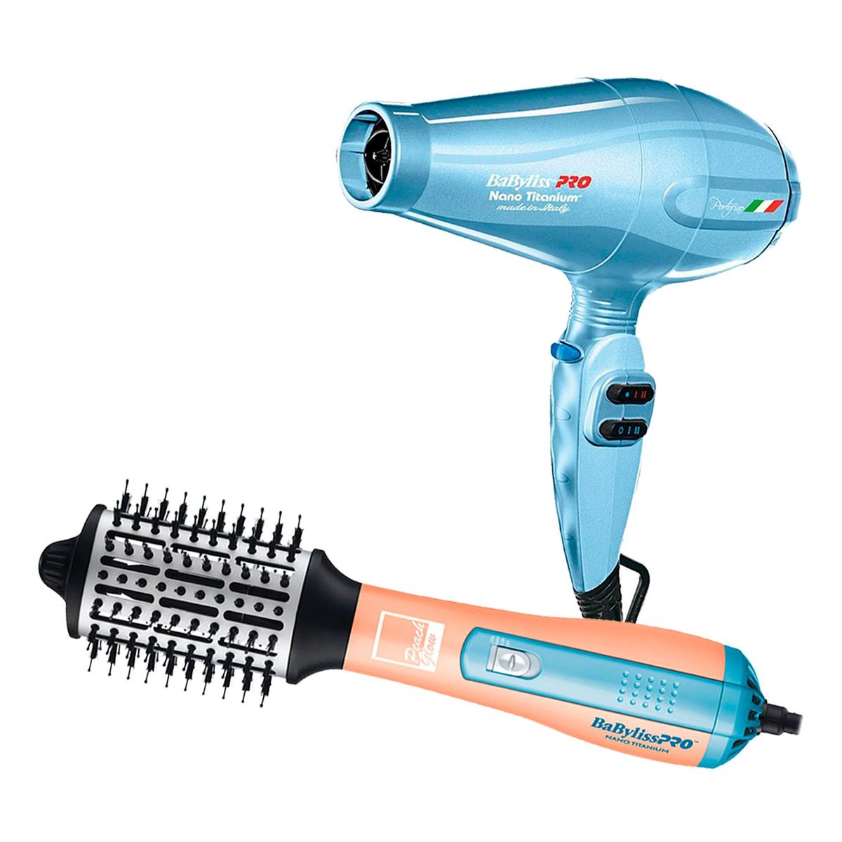 BABYLISS PRO - Combo BabylissPRO Cepillo Eléctrico y Secador Portofino Azul