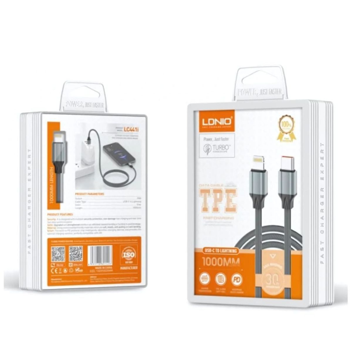 GENERICO - Cable de Carga Rápida LDNIO LC442I de 30W Tipo C a Lightning