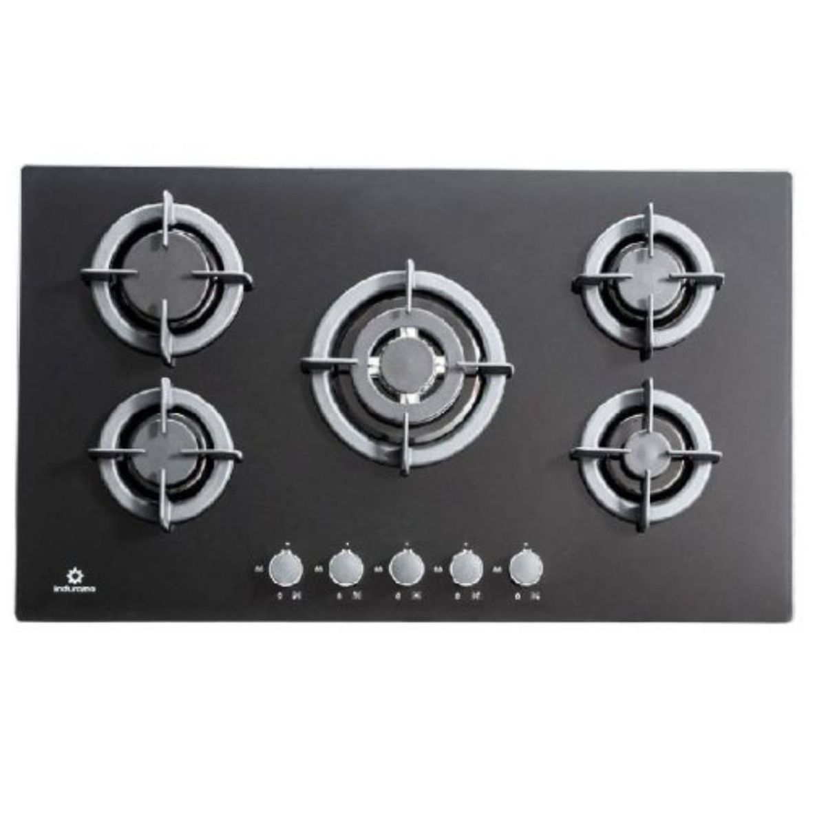 INDURAMA - Cocina Empotrable 5Hornillas de Vidrio Templado Indurama EGI 905VDNEG