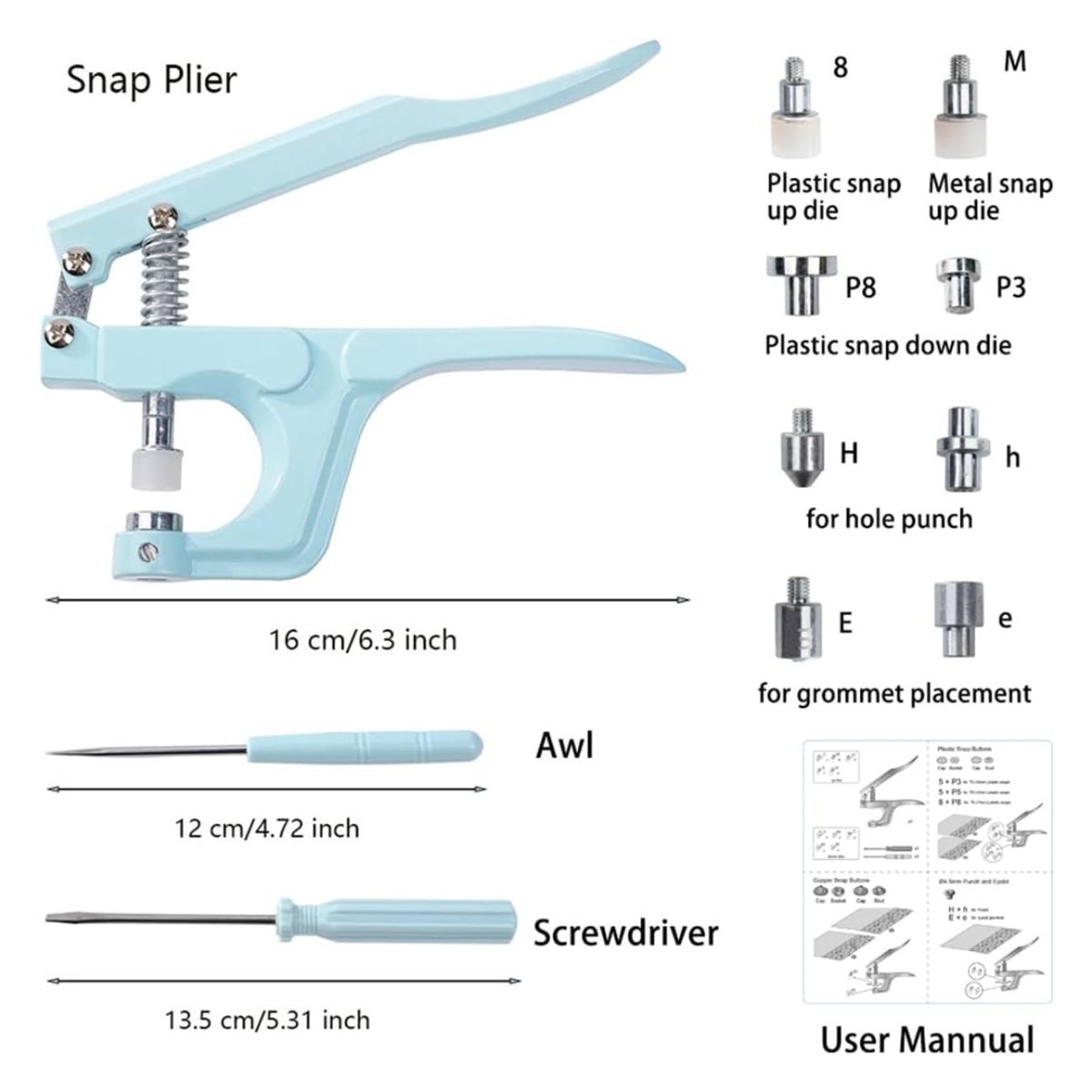 REACH - Set Maquina Remachadora Incluye 270 Botones Snap Rosado
