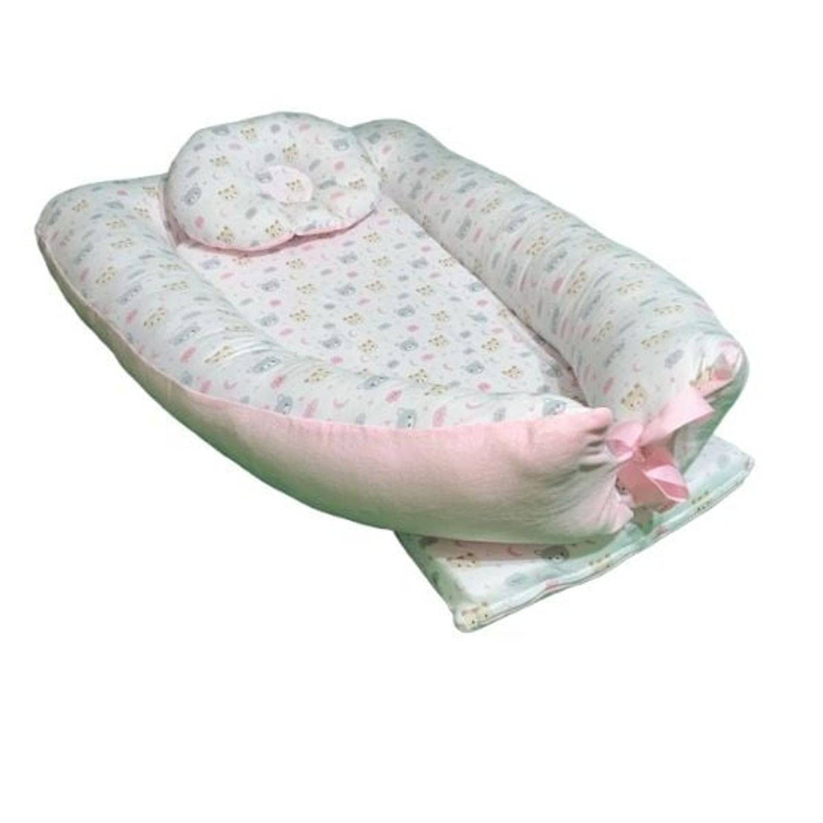 GENERICO - Cojin cuna para Bebe Osito Rosado