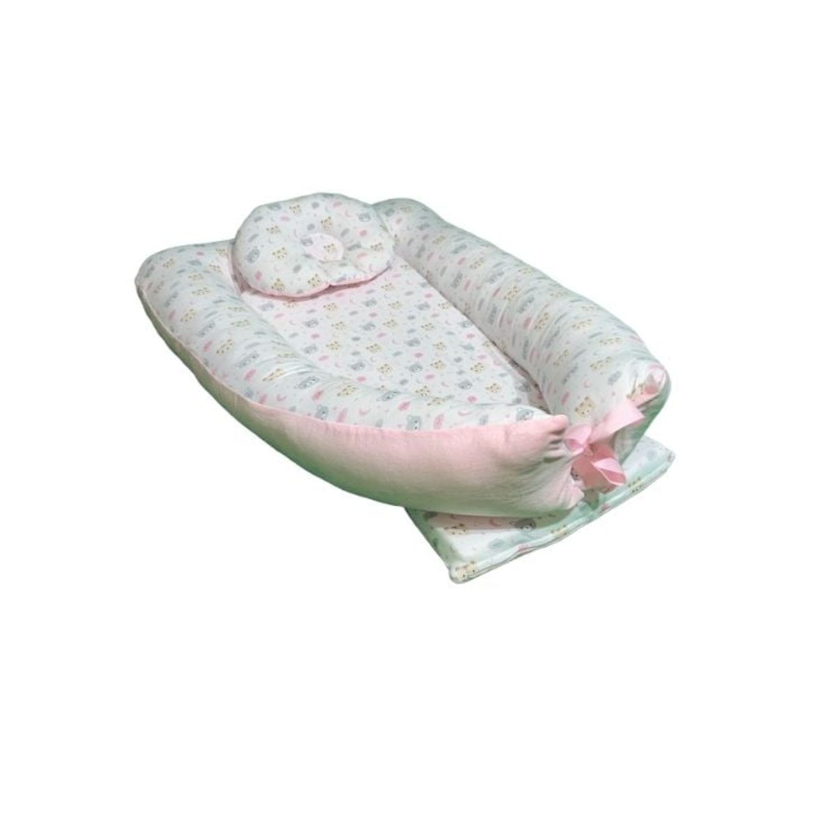 GENERICO - Cojin cuna para Bebe Osito Rosado