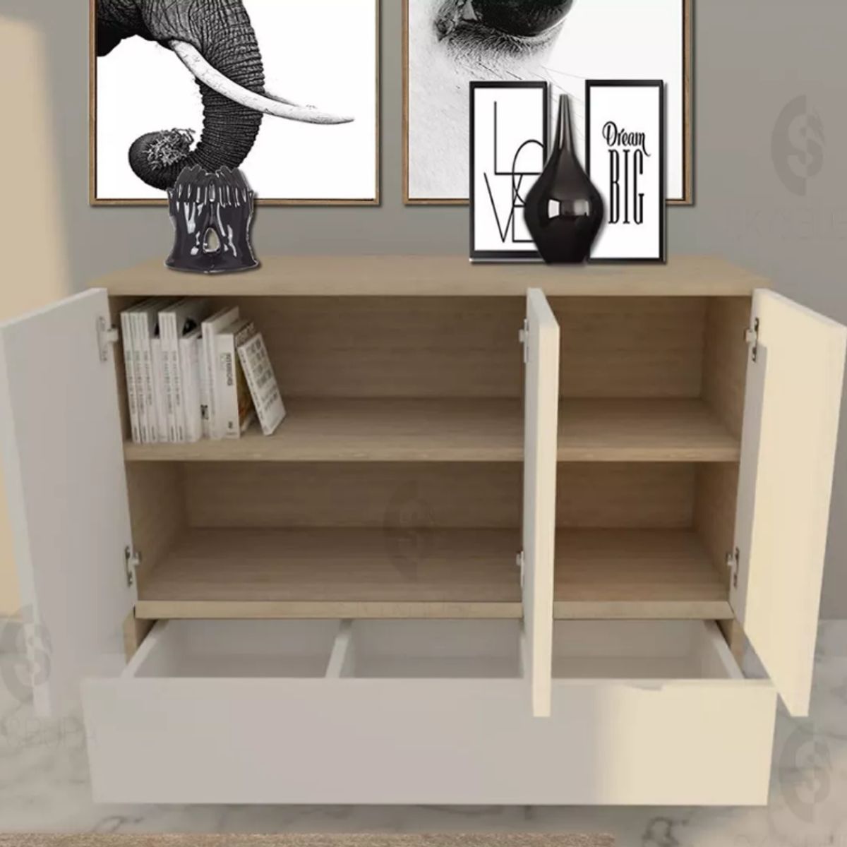 NACION MUEBLES - COMODA NACION MUEBLES NICO COLOR BLANCO