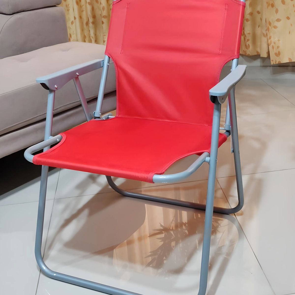 GENERICO - SILLA PLEGABLE PLAYERA TERRAZA PARA EL AIRE LIBRE CAMPING ROJO