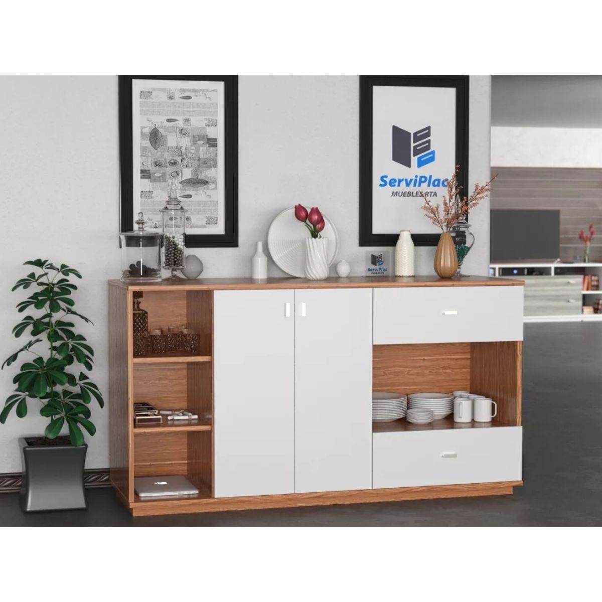 NACION MUEBLES - COMODA NACION MUEBLES MIRASH COLOR MADERA