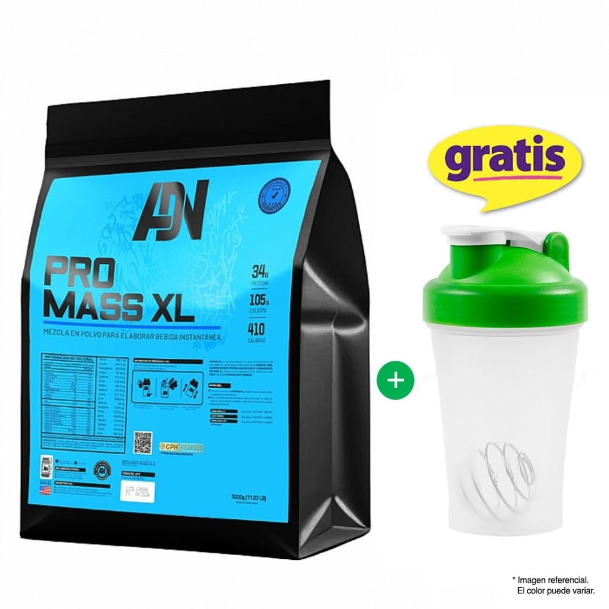 ADN - Proteína Suero de Leche ADN Pro Mass XL 3 Kg Vainilla
