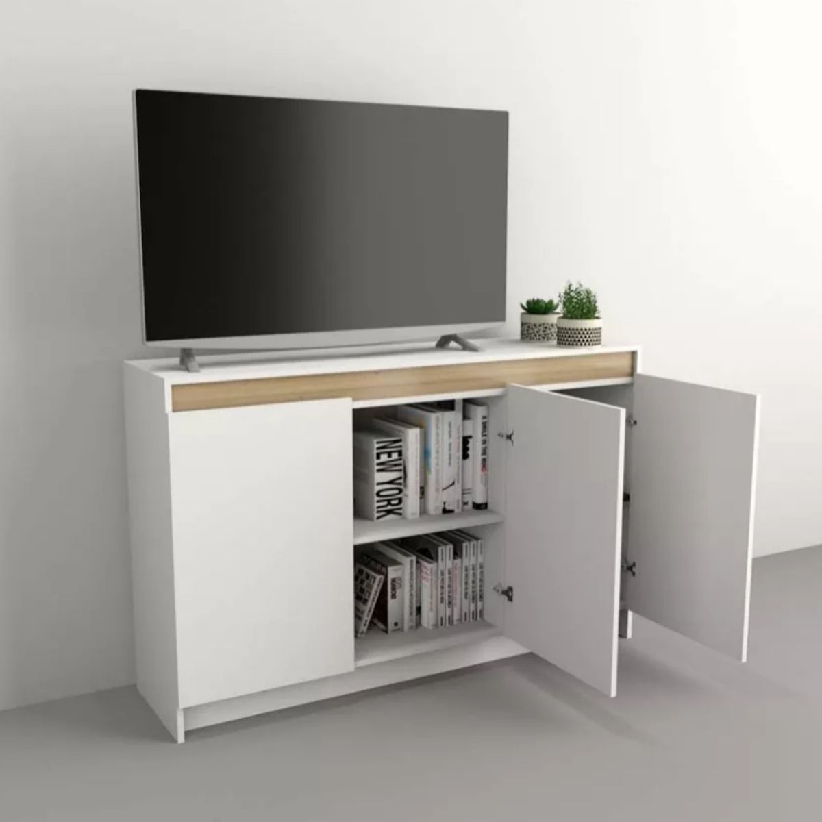 NACION MUEBLES - COMODA NACION MUEBLES SANIC COLOR BLANCO
