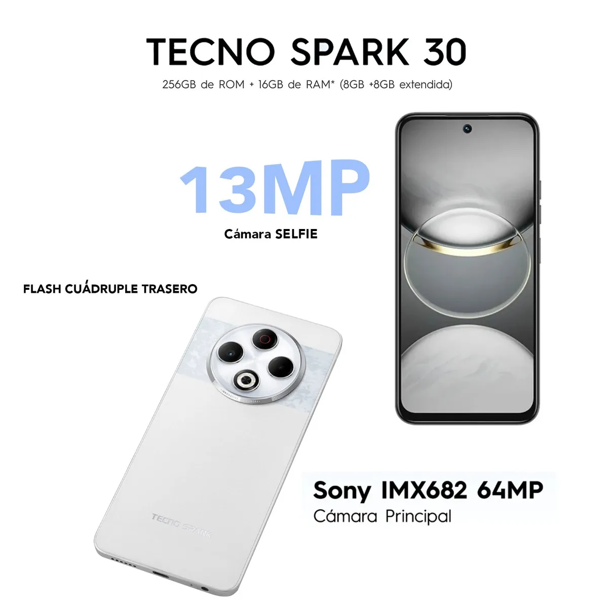 TECNO MOBILE - TECNO SPARK 30 8GB RAM 256GB EDICIÓN TRANSFORMERS COLOR ASTRAL ICE