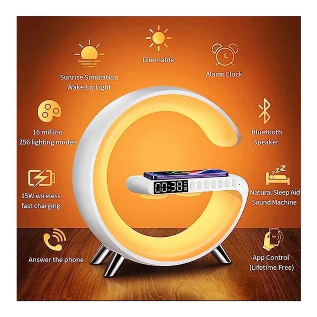 GENERICO - LAMPARA G CON PARLANTE  6 EN 1 ALTA CALIDAD