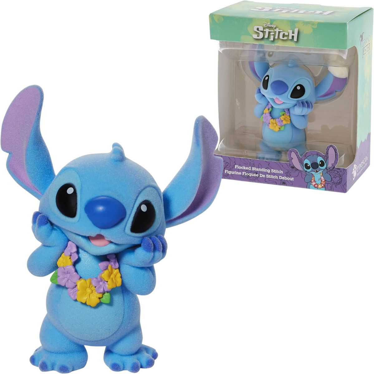 DISNEY - Figura Stitch Flocked - Disney Lilo y Stitch mini estatua