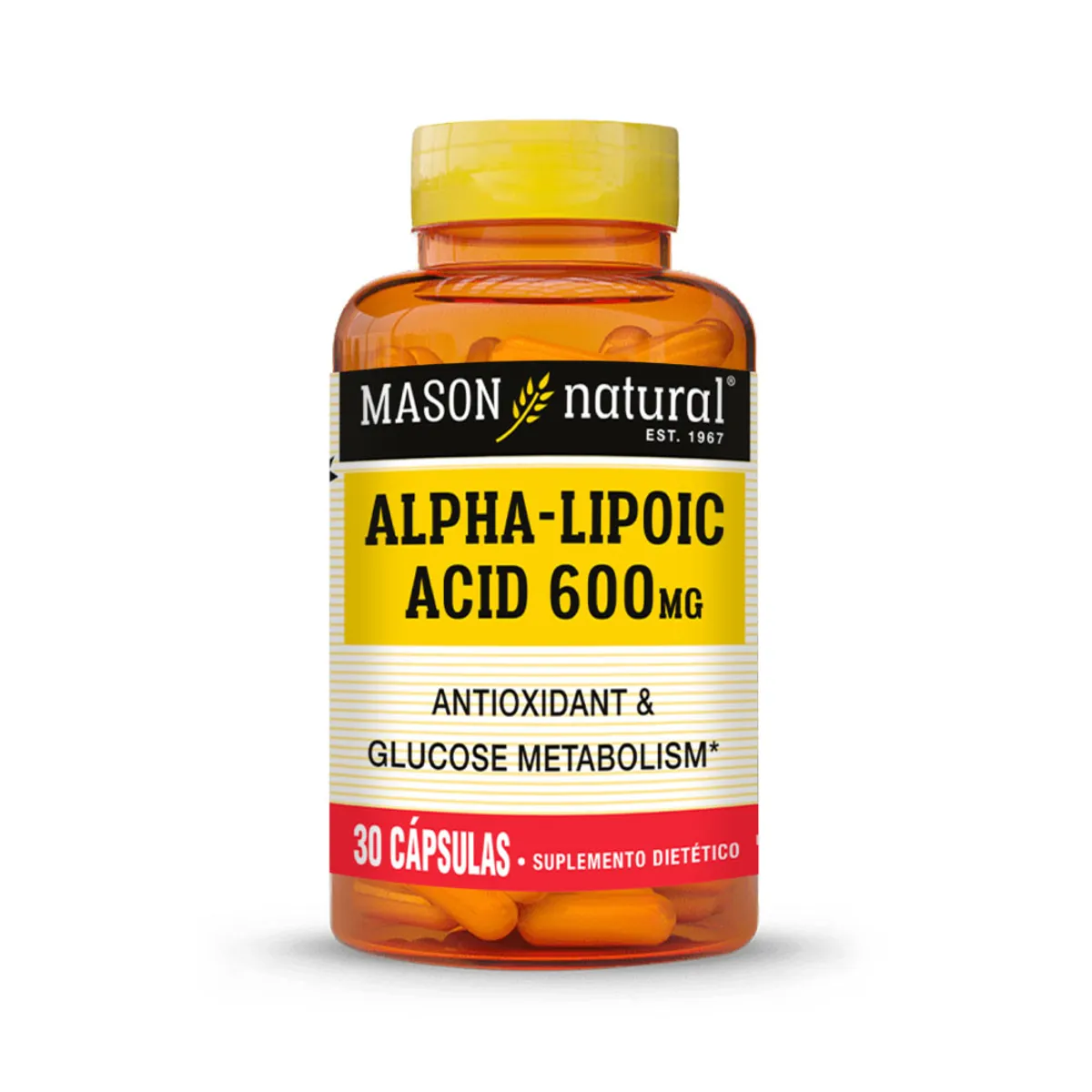 MASON NATURAL - Ácido Alfa Lipoico 600 Mg - Mason Natural - 30 Cápsulas