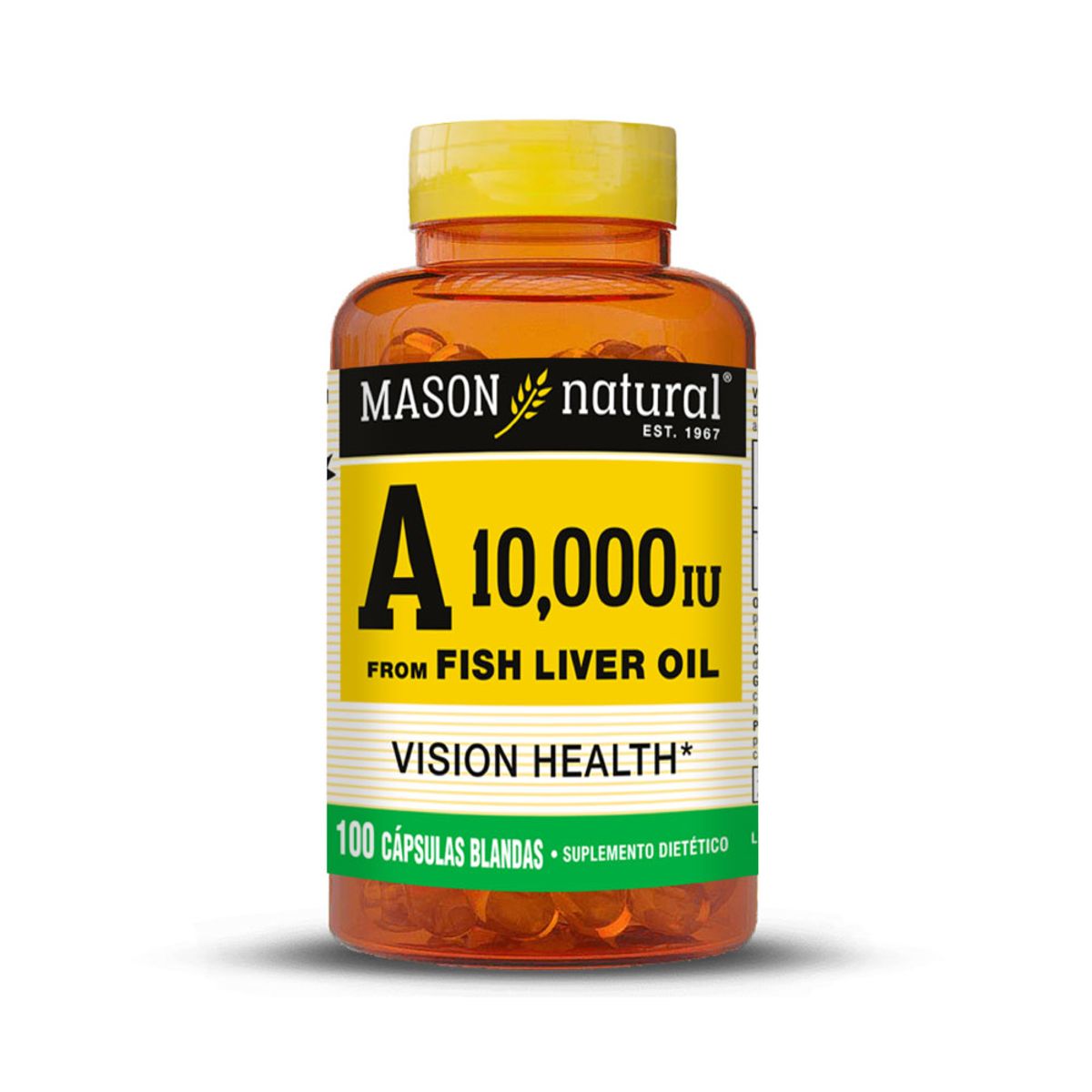 MASON NATURAL - Vitamina A 10000 UI - Mason Natural - 100 Cápsulas Blandas