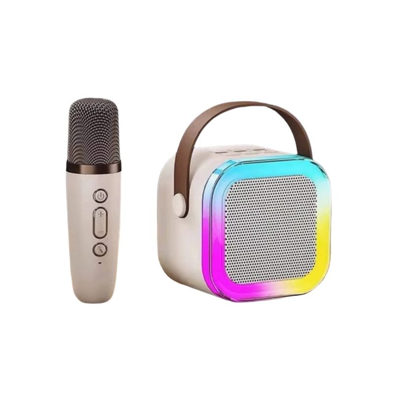 GENERICO - MINI KARAOKE PARLANTE CON MICROFONO Y LUCES LED
