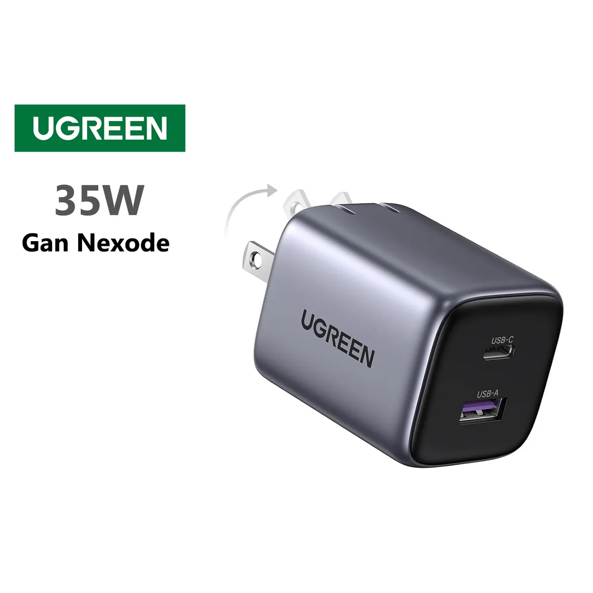UGREEN - Cargador GaN 2 puertos 35W - Nexode para Celular Laptop Mac - Ugreen