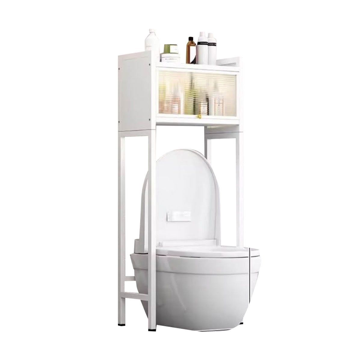 GRETAIL - Estante Organizador Para Baño Premium Puerta New 2 Niveles Blanco