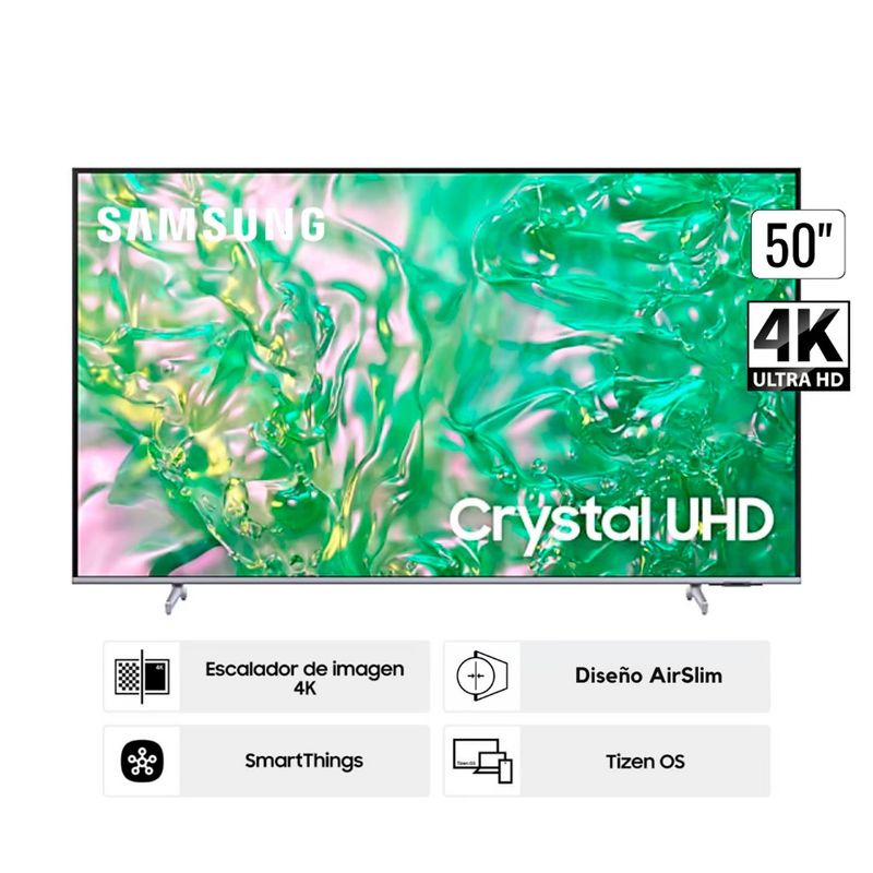 SAMSUNG - Televisor Samsung Crystal 50 UHD 4K Tizen OS Smart TV UN50DU8200GXPE