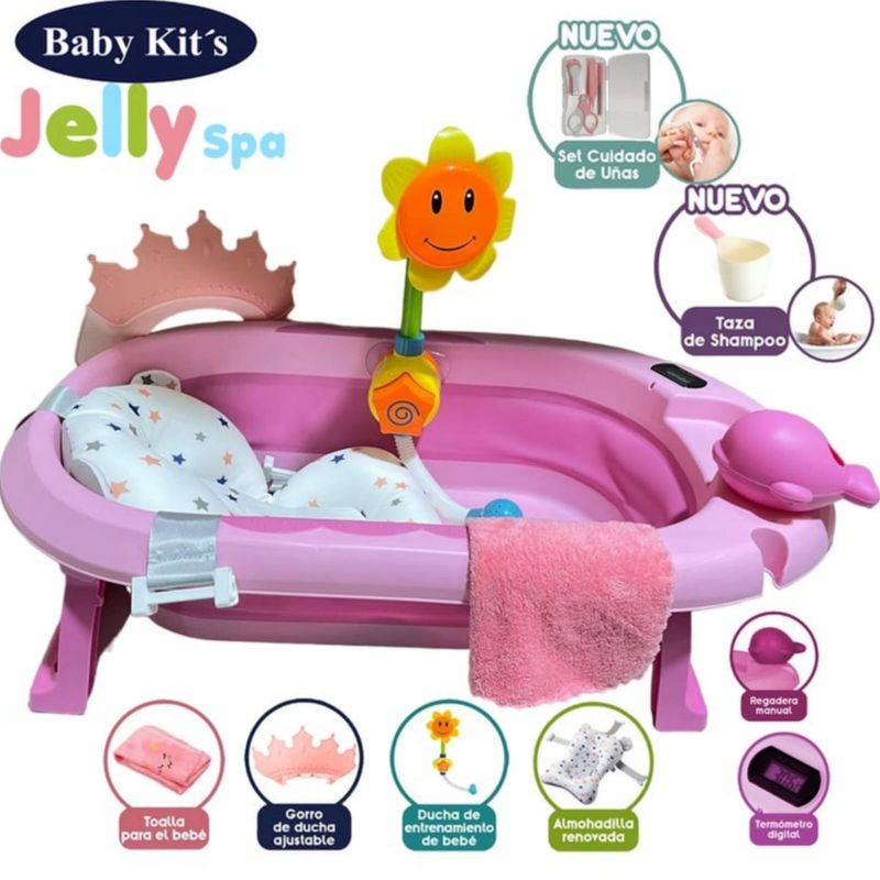 BABY KITS - Tina Bañera Plegable JELLY SPA Con Termómetro