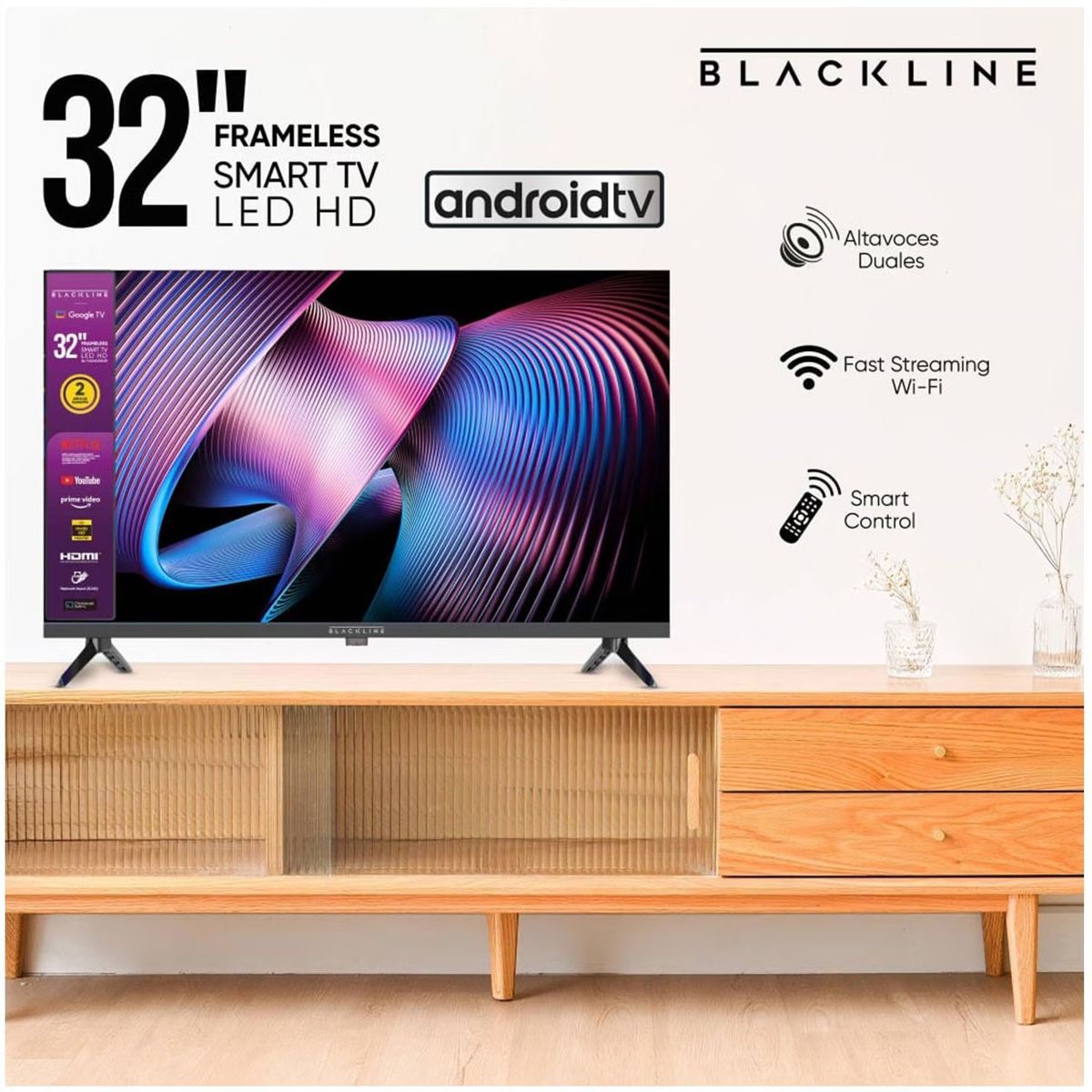 BLACKLINE - Televisor Blackline 32” HD Smart TV BL-TV32HEG5F4PE LED