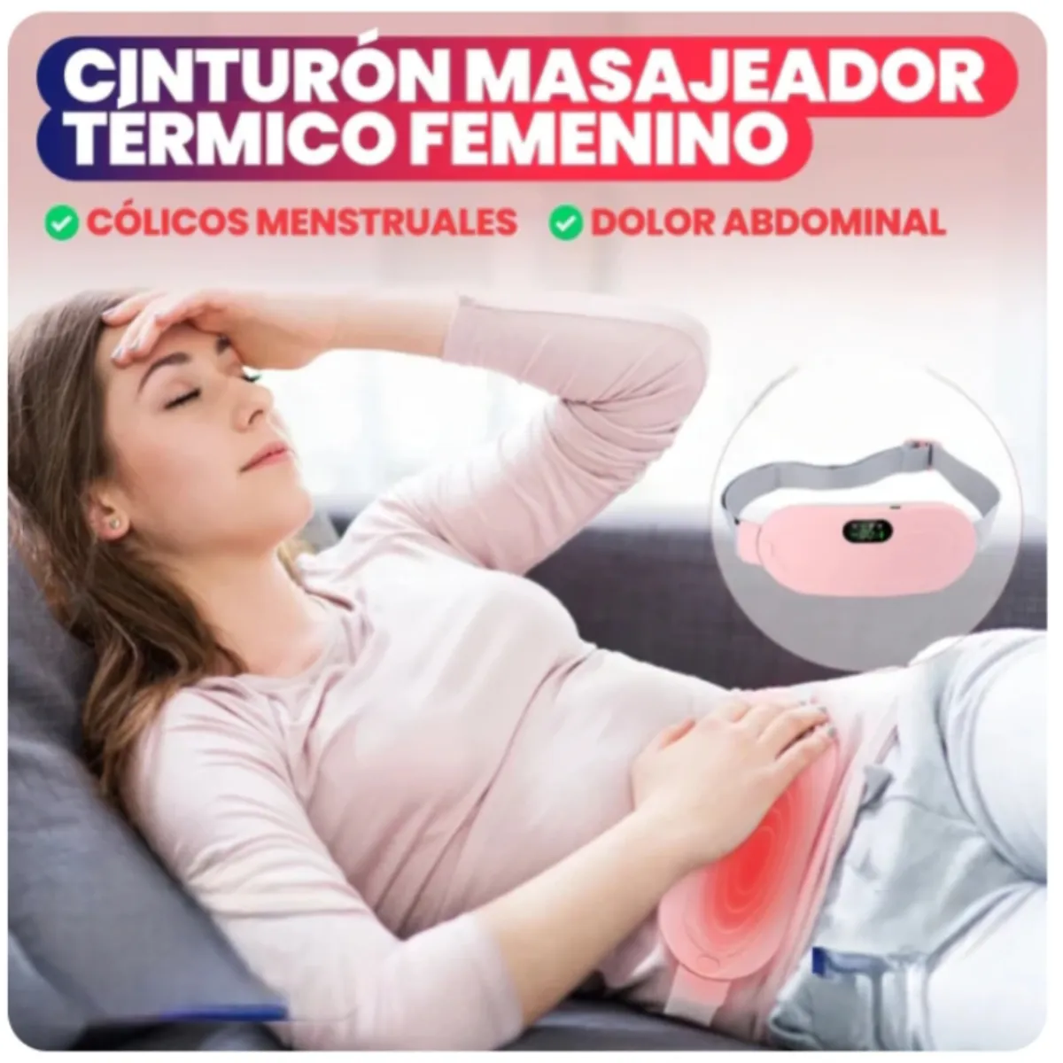 OEM - Cinturón Almohadilla De Calor Alivia Cólicos Menstruales