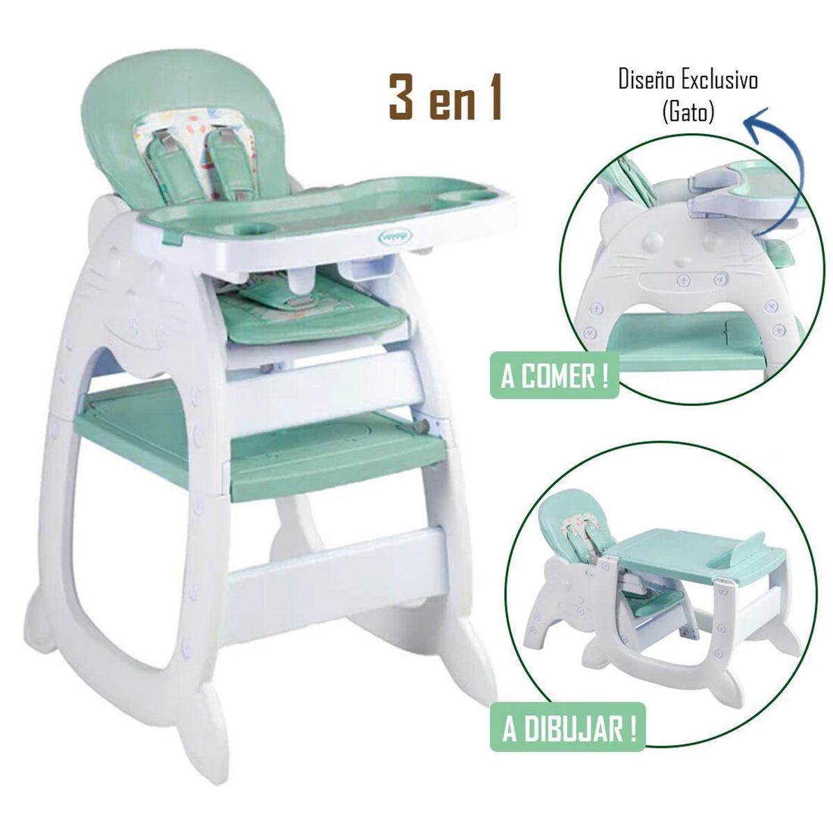 VOYAGE - Silla de Comer Escritorio Gato Verde  VGH-6900ESC