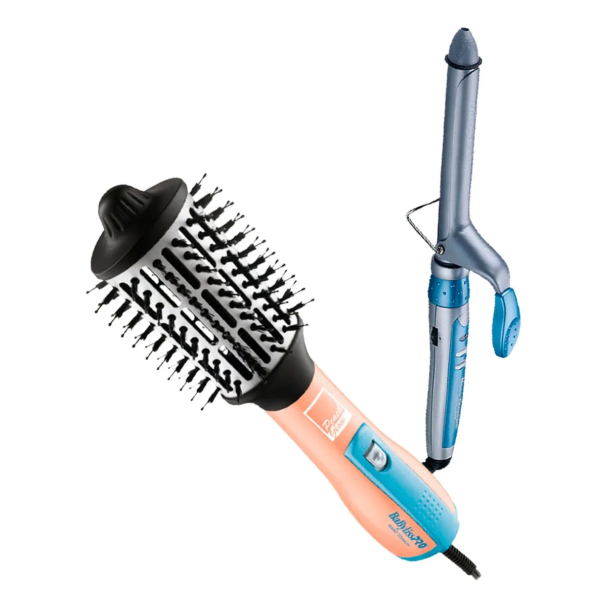BABYLISS PRO - Combo BabylissPRO Cepillo Eléctrico BNTHBPE250PE y Rizador BABNT75SPE