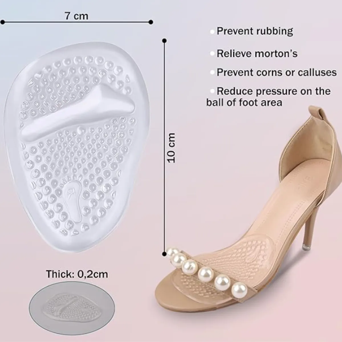 GENERICO - Almohadilla plantilla de gel para metatarso pisada suave