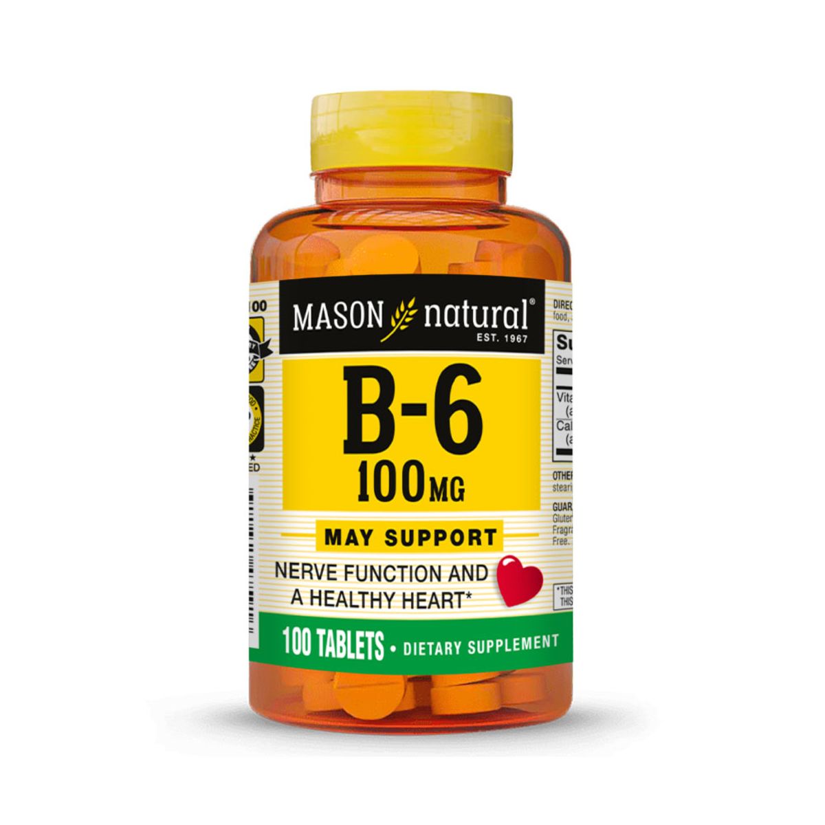 MASON NATURAL - B6 100 MG - Mason Natural - 100 Tabletas