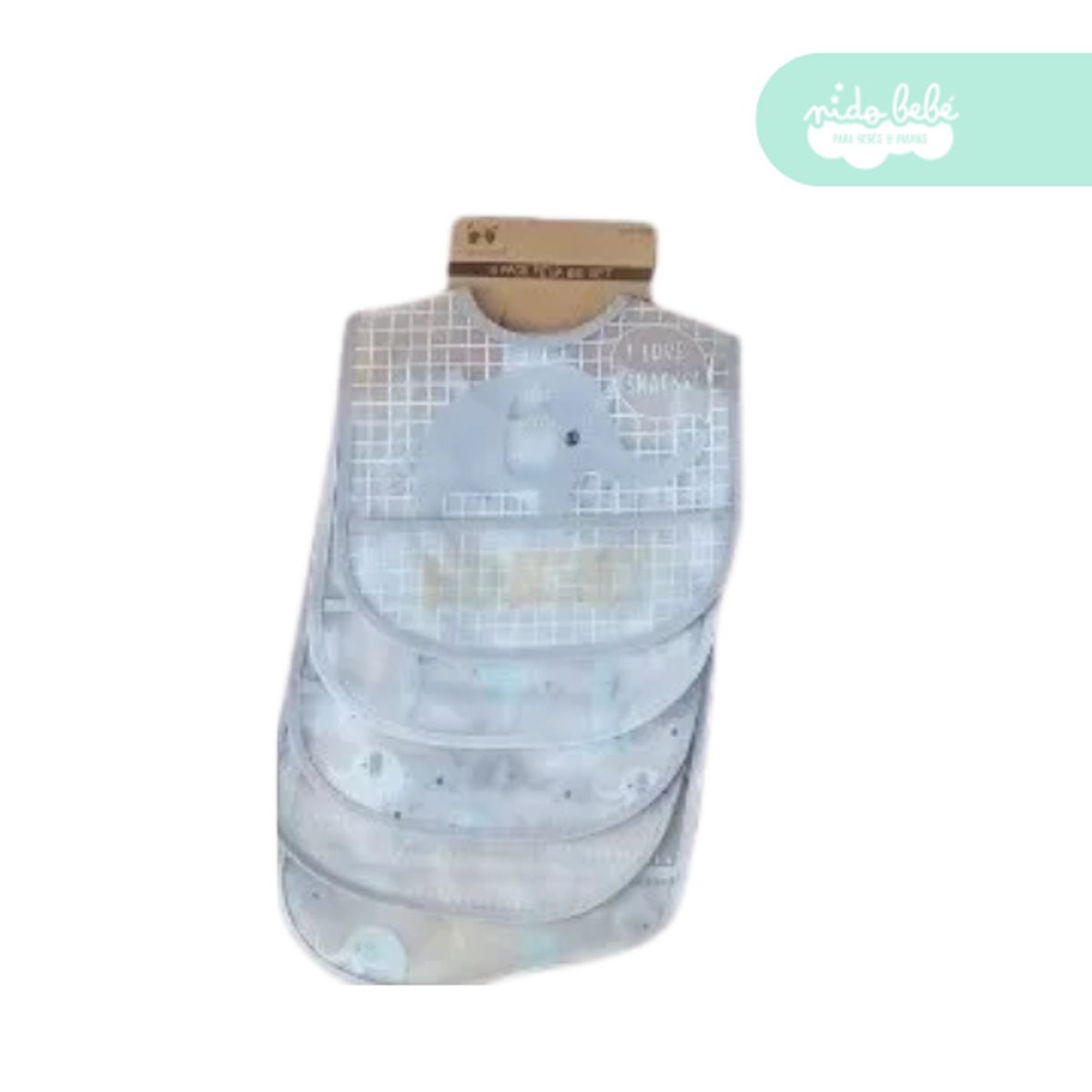 GENERICO - babero de plastico de bebe pack x5 unidades