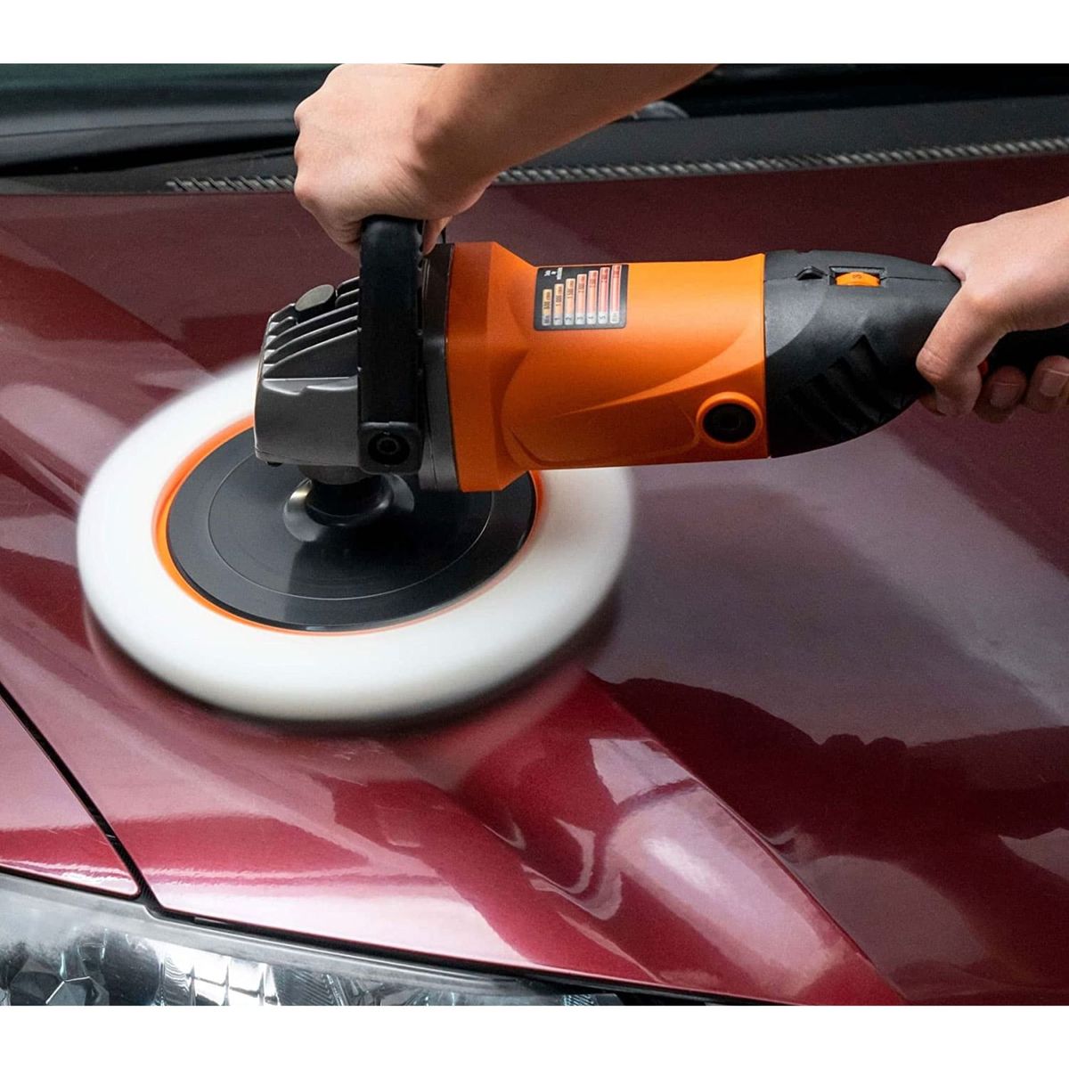 TRUPER - Pulidora orbital 1200W 7P Aspiradora para auto 12v COMBO