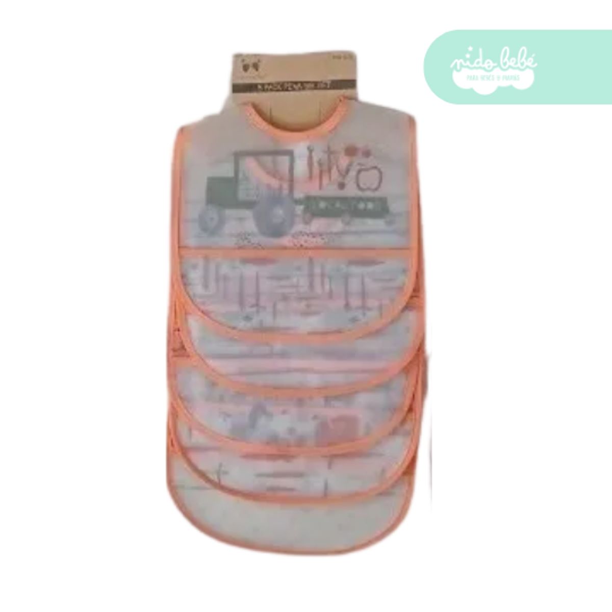 GENERICO - babero de plastico de bebe pack x5 unidades para niña