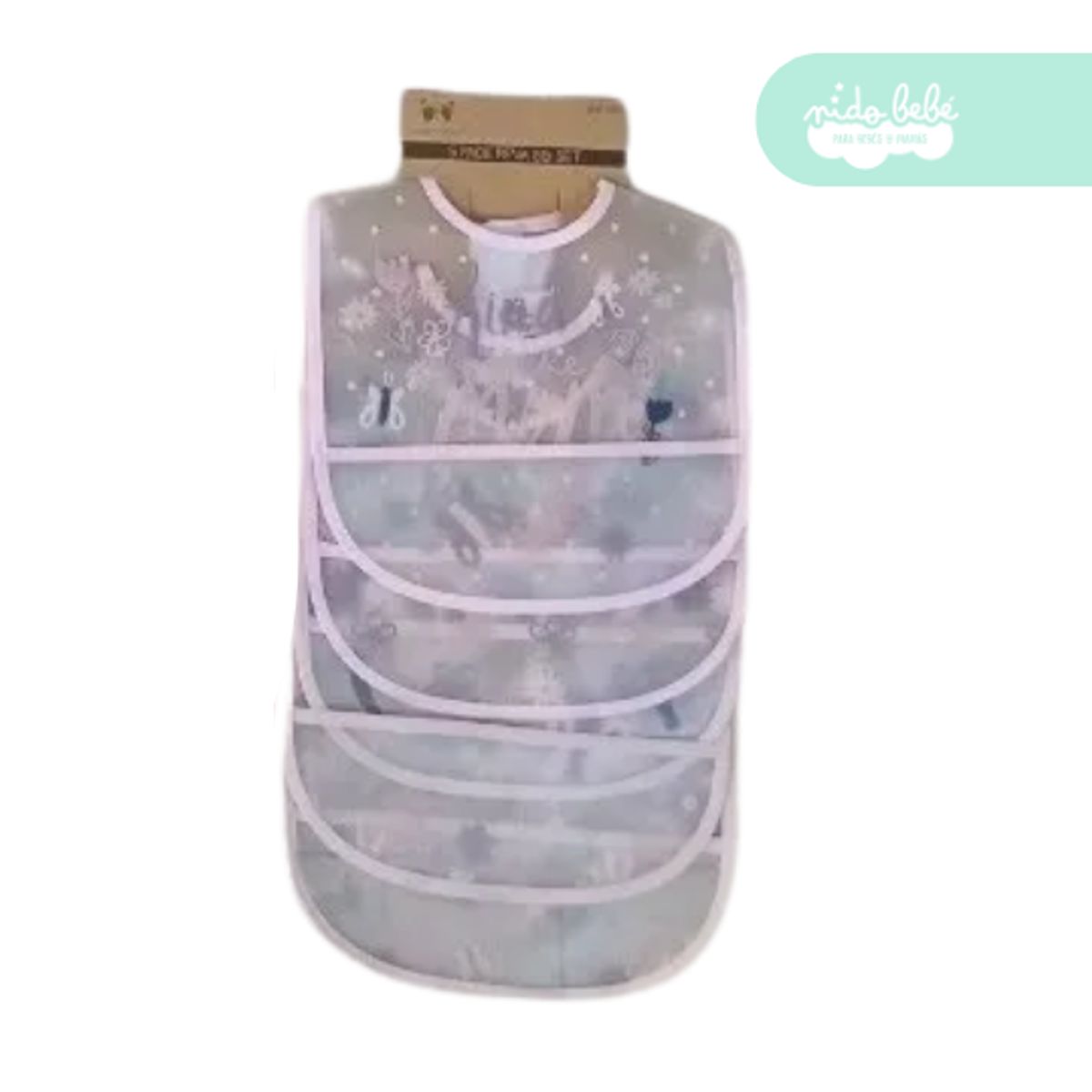 GENERICO - babero de plastico de bebe pack x5 girl