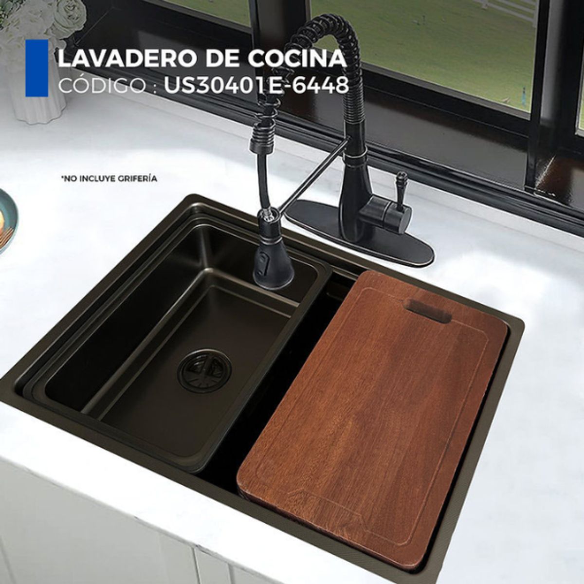 XM - LAVADERO DE COCINA NEGRO US30401E-6448