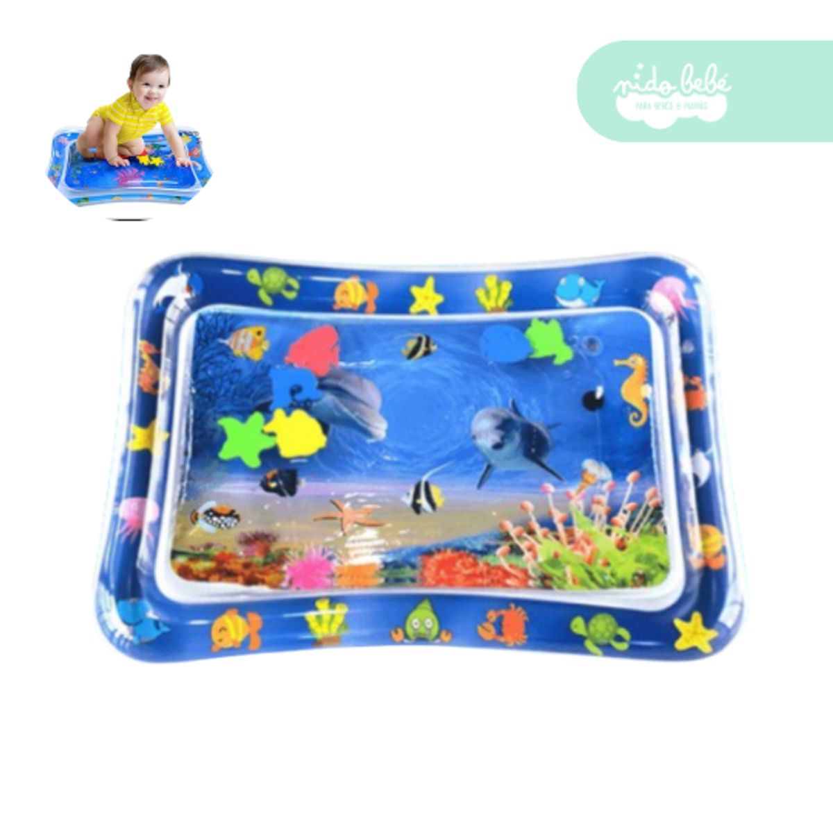 GENERICO - Alfombra didáctica de agua para bebé modelo marino