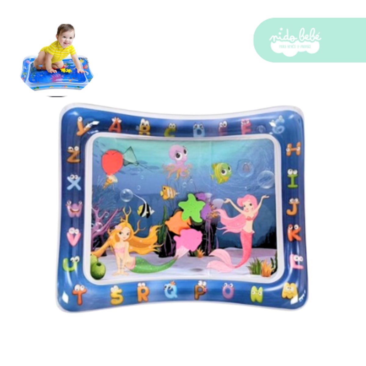 GENERICO - Alfombra didáctica de agua para bebé modelo sirena