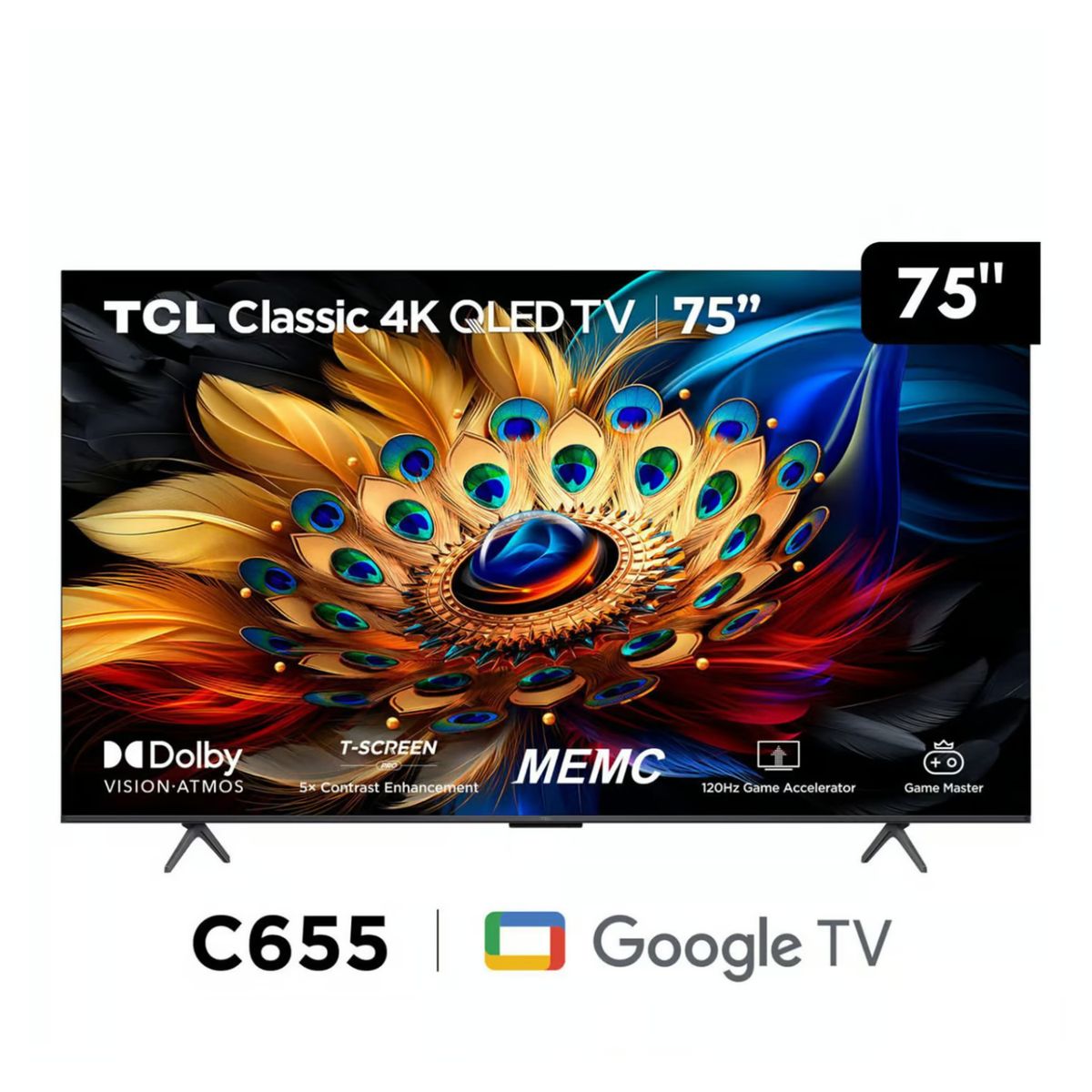 TCL - Televisor TCL QLED 75" Smart TV Ultra HD 4K Año 2024 75C655